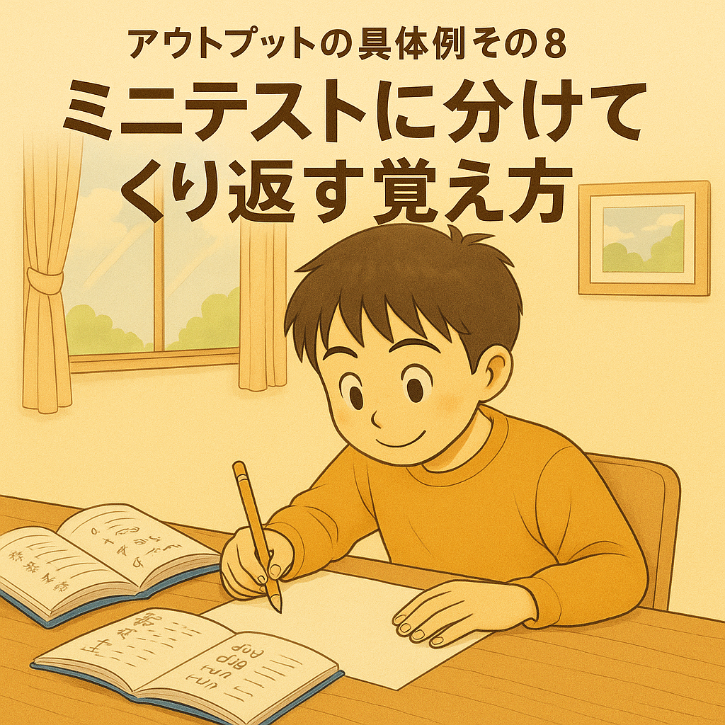 アウトプットの具体例その８：「ミニテストに分けてくり返す覚え方」