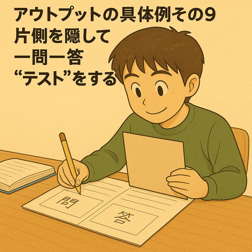 アウトプットの具体例その９：「片側を隠して一問一答“テスト”をする」